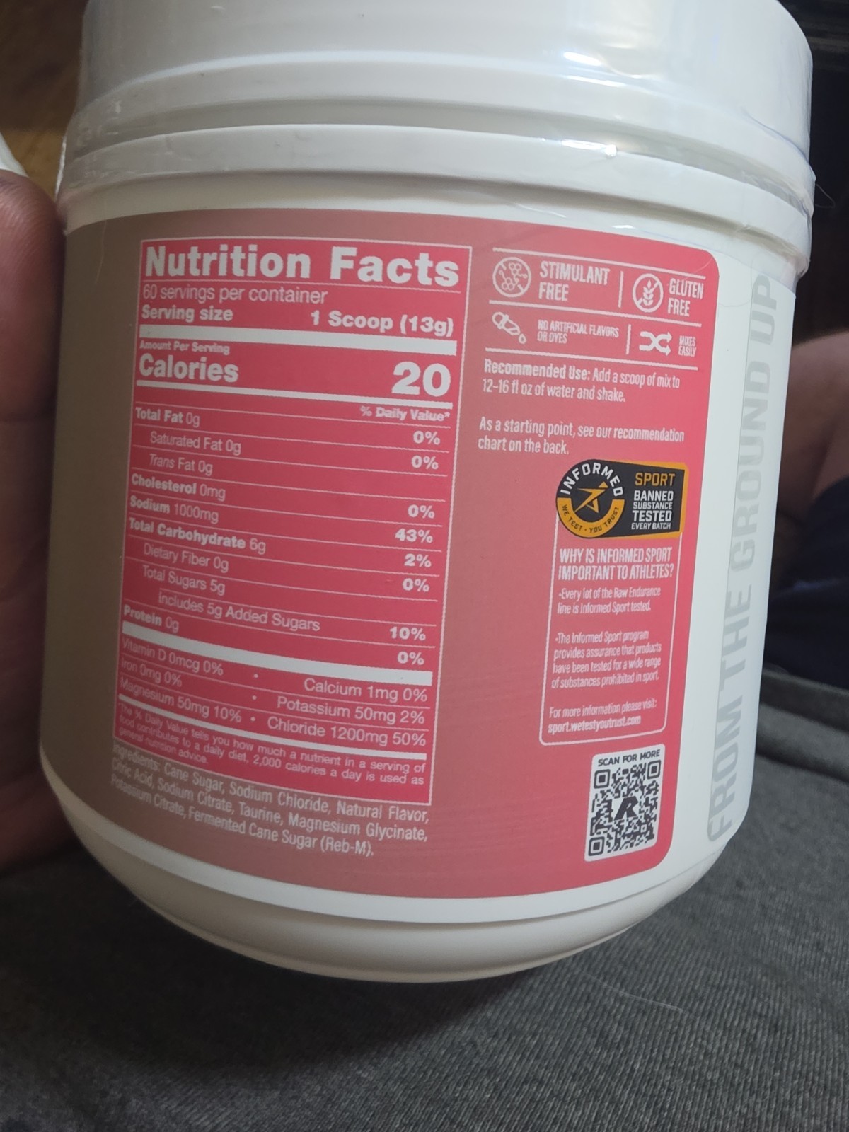 RAW Endurance Replenish – Electrolyte Recovery, Watermelon Mojito, 60 Servings