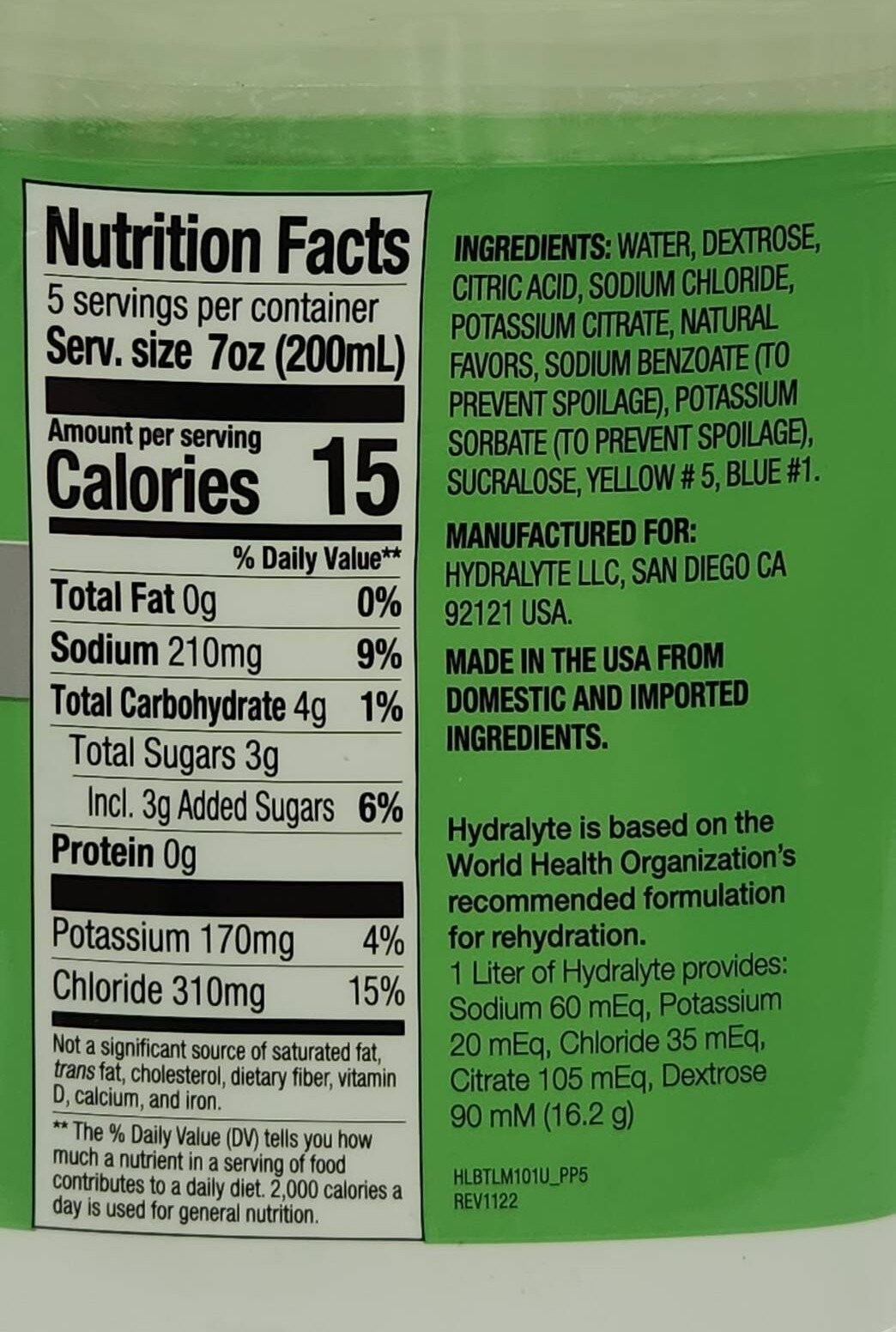Hydralyte Advanced Hydration – Lemon Lime – 1 Liter (1.05 QT)