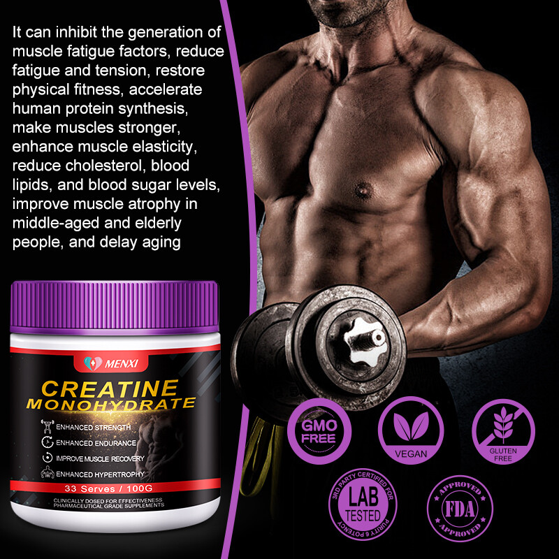 MENXI Micronized Creatine Monohydrate Powder 100g, 60 Servings,Muscle Building