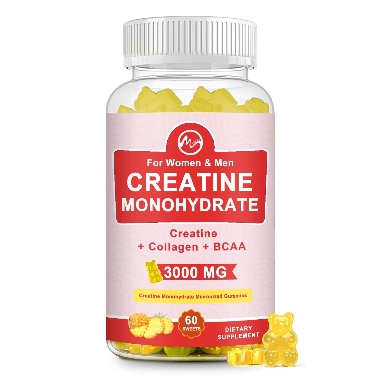 Creatine Monohydrate Gummies – Increase Strength and Build Muscle 60-180 Gummies