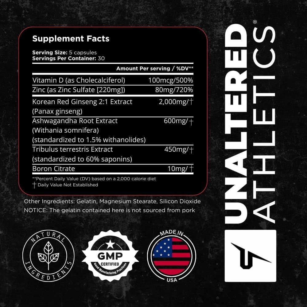 UNALTERED Muscle Builder for Men, Growth, Size, Strength – 150 Capsules