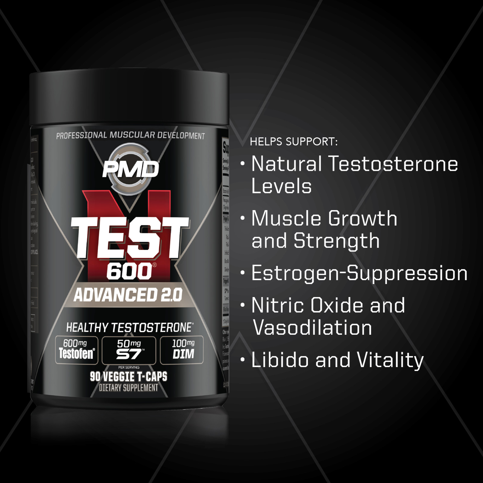 N-TEST 600 – Powerful Natural Testosterone Booster – Testofen – 90 Veggie T-CAPS