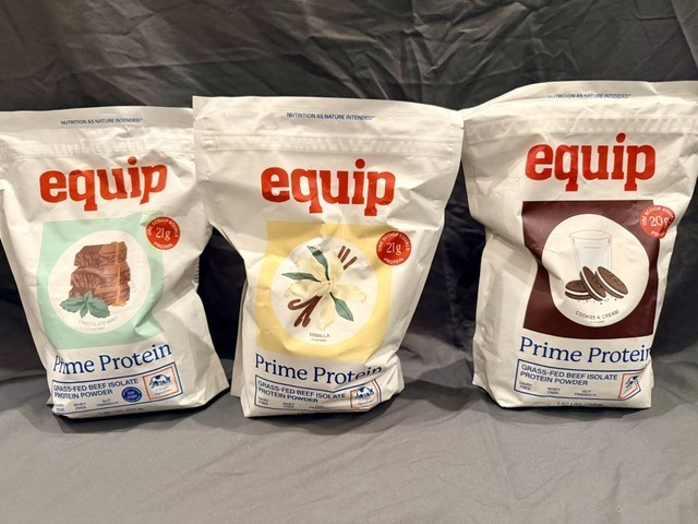 Equip Foods Prime Vanilla Protein Powder, Grass Fed Beef Protein Powder, 1.57lbs