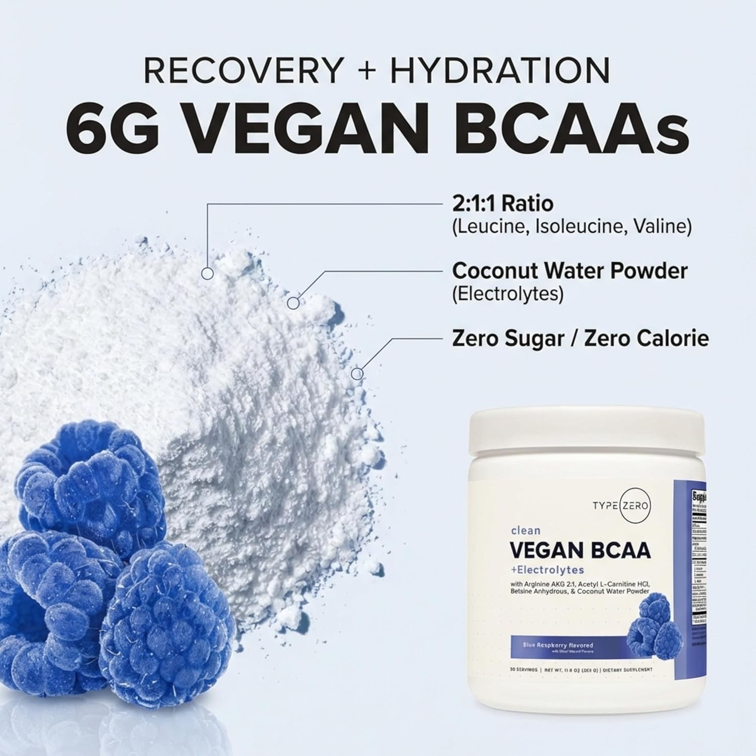 Type Zero Amino Burn – Vegan BCAA + Clean Pre Workout Powder with Arginine AKG