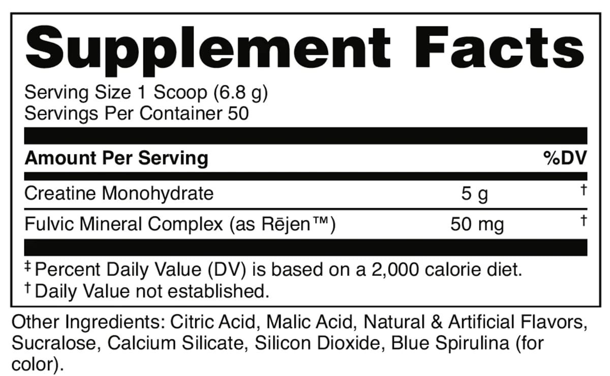 Blue Raspberry Creatine Monohydrate Powder – Easy Mix, Vegan, 5G/Serving, 50 Ser