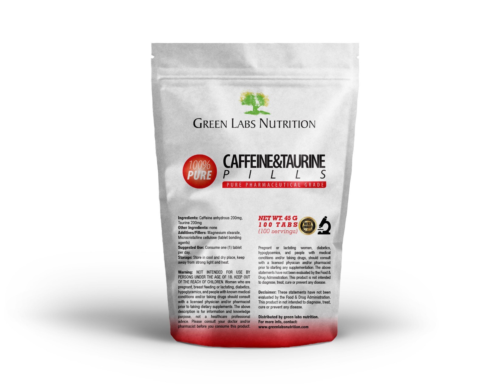 Caffeine 200mg + Taurine 200mg Tablets – Energy, Focus, Mental Clarity Support