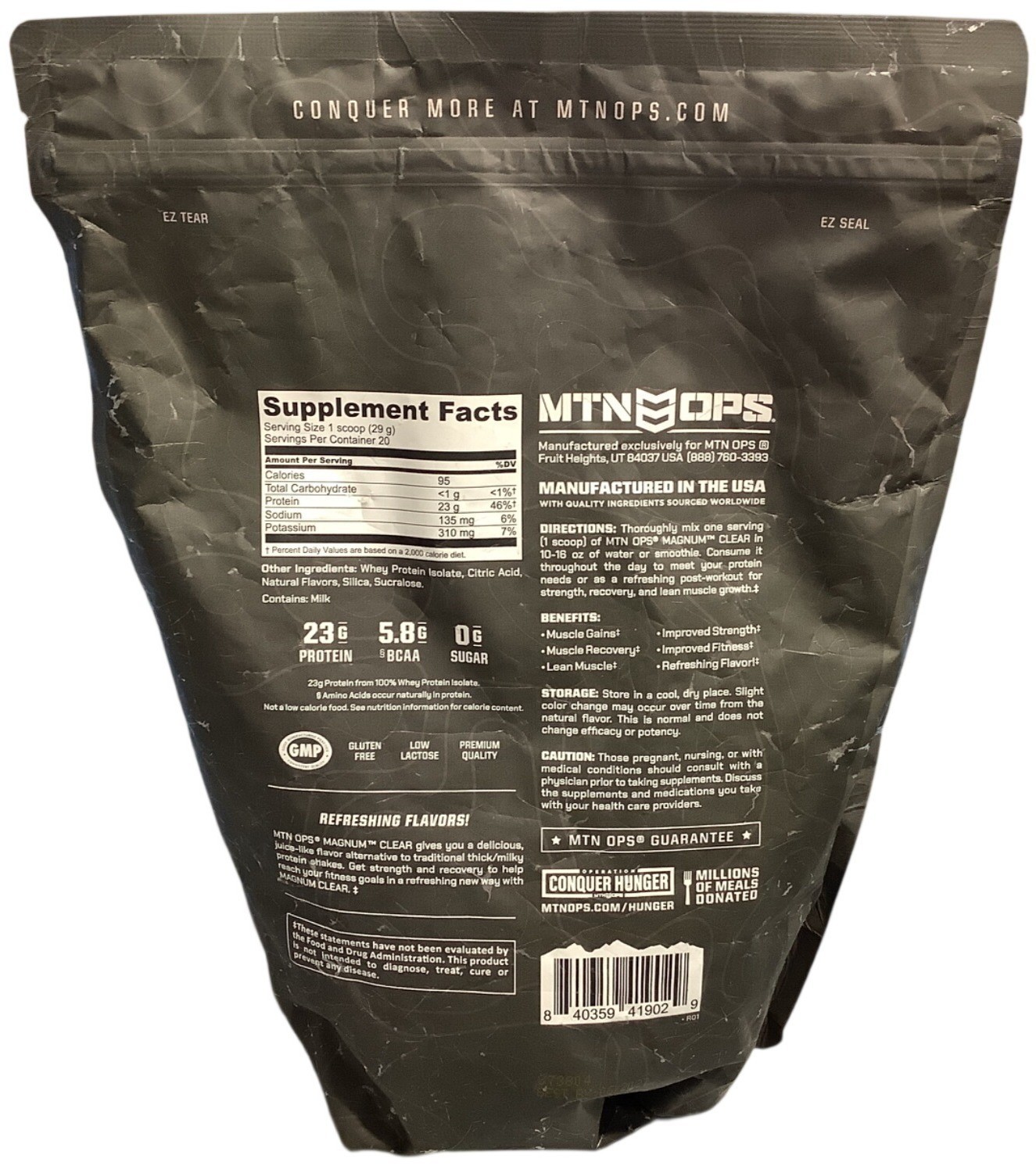MTN OPS Magnum Clear Whey Protein Blue Raspberry Coconut 1.26 lbs