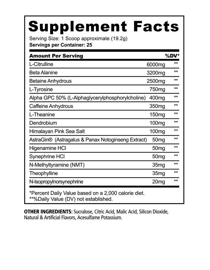 PANDA SUPPS PANDAMIC PRE-WORKOUT (25) underground bio labs rampage pandemic