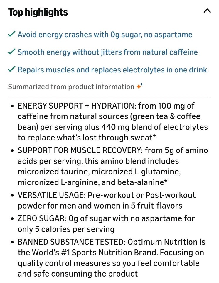Optimum Nutrition Amino Energy Plus Hydration Tangerine Wave, 30 Servings