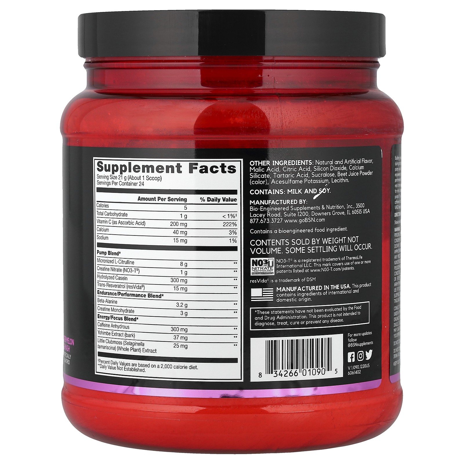 No-Xplode VASO, Ultimate Pump Pre-Workout, Watermelon Smash, 1.11 lb (504 g)