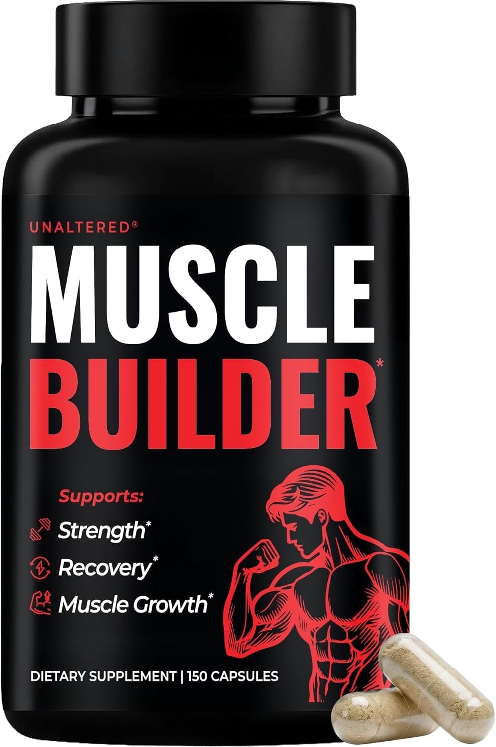 UNALTERED Muscle Builder for Men – Supports Muscle Growth Size Strength – Nat…