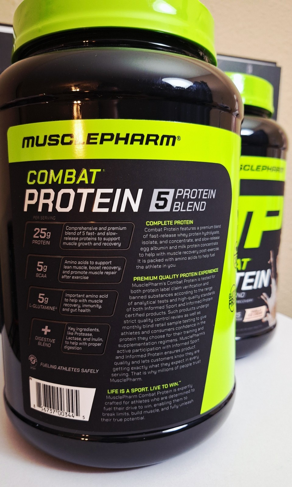 MusclePharm 5-Blend Combat Protein, Vanilla Ice Cream🍦, 25 Servings, 11/2028✨
