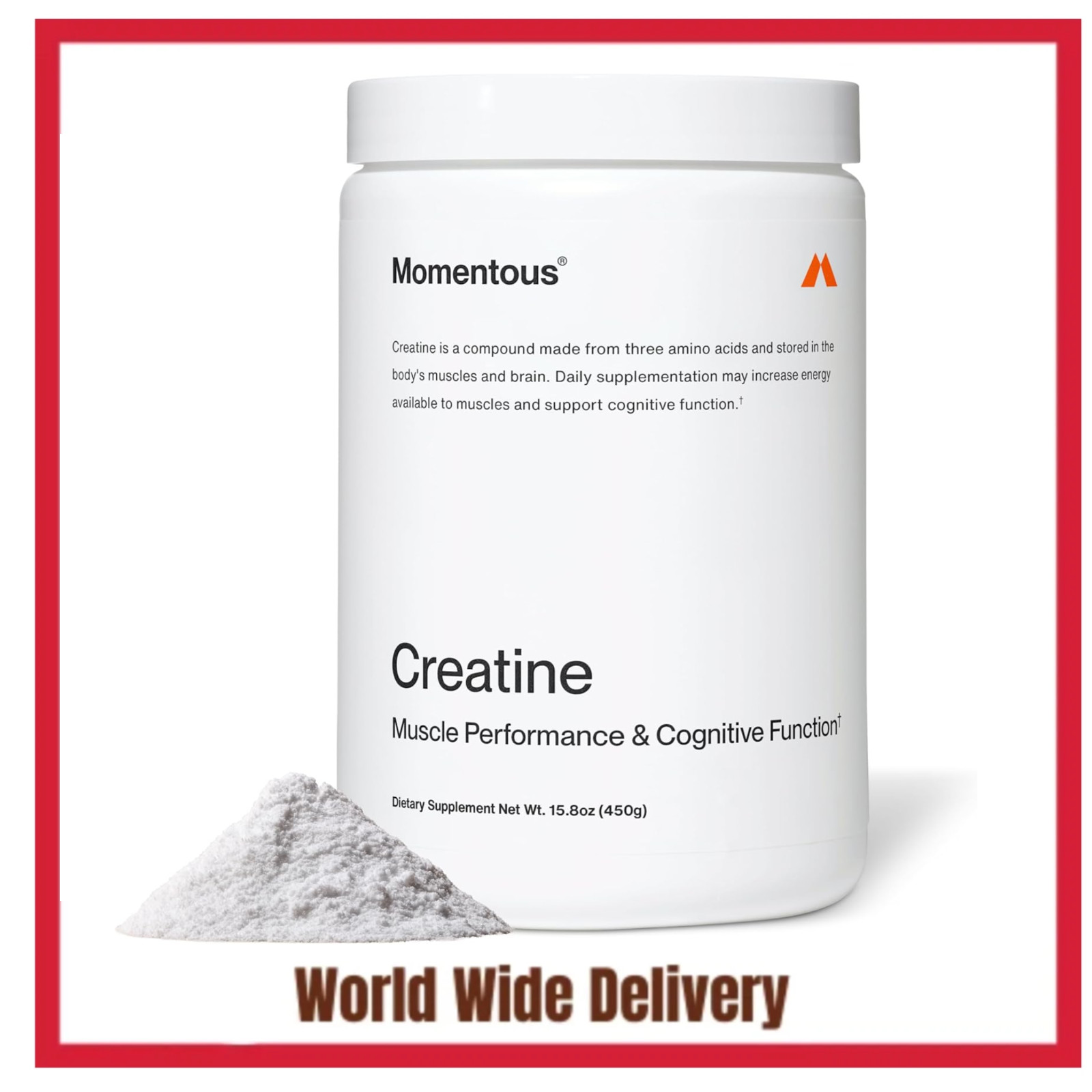 Momentous Creapure Creatine Monohydrate Powder 5g – Strength & Recovery 90srv