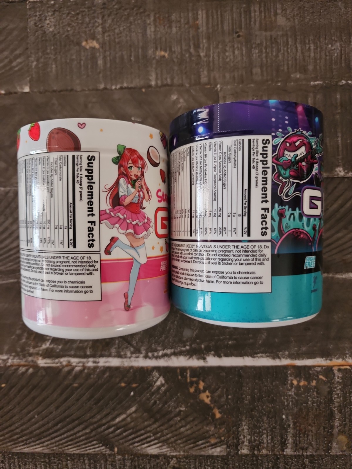 Gfuel Tub Lot of 2 Strawberry Girlfriend & Passion Palooza Brand New Sealed Fuel