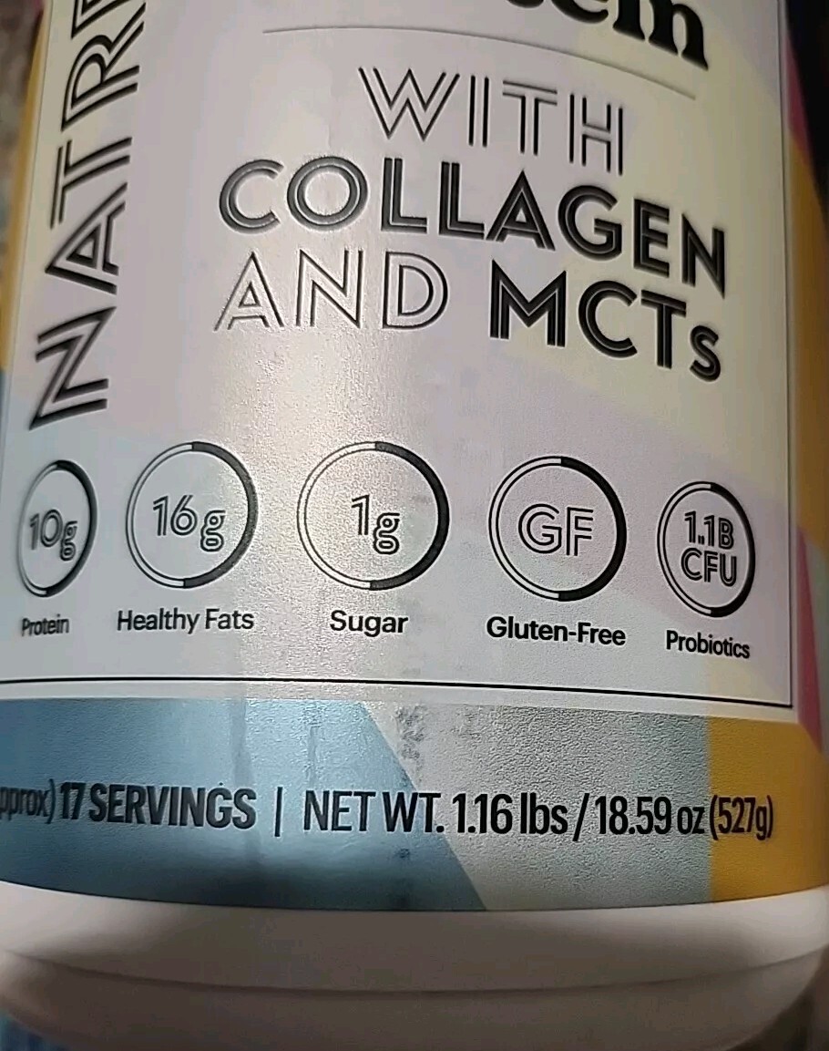 NATREVE KETO PROTEIN WITH COLLAGEN & MCTs 1.16 Lb. Fudge Brownie EXP: 07/2026