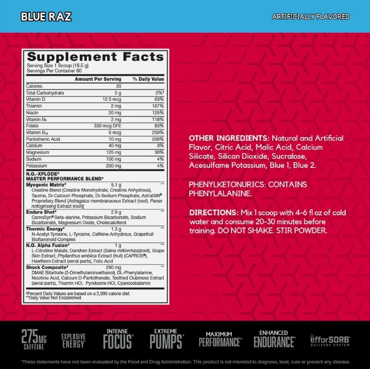 N.O-Xplode Pre-Workout – Fruit Punch (60 Servings)
