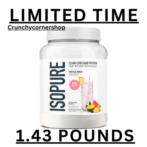 Isopure 20g Clear Protein Powder, Tropical Punch, 1.43 lbs. LIMITED TIME!!!