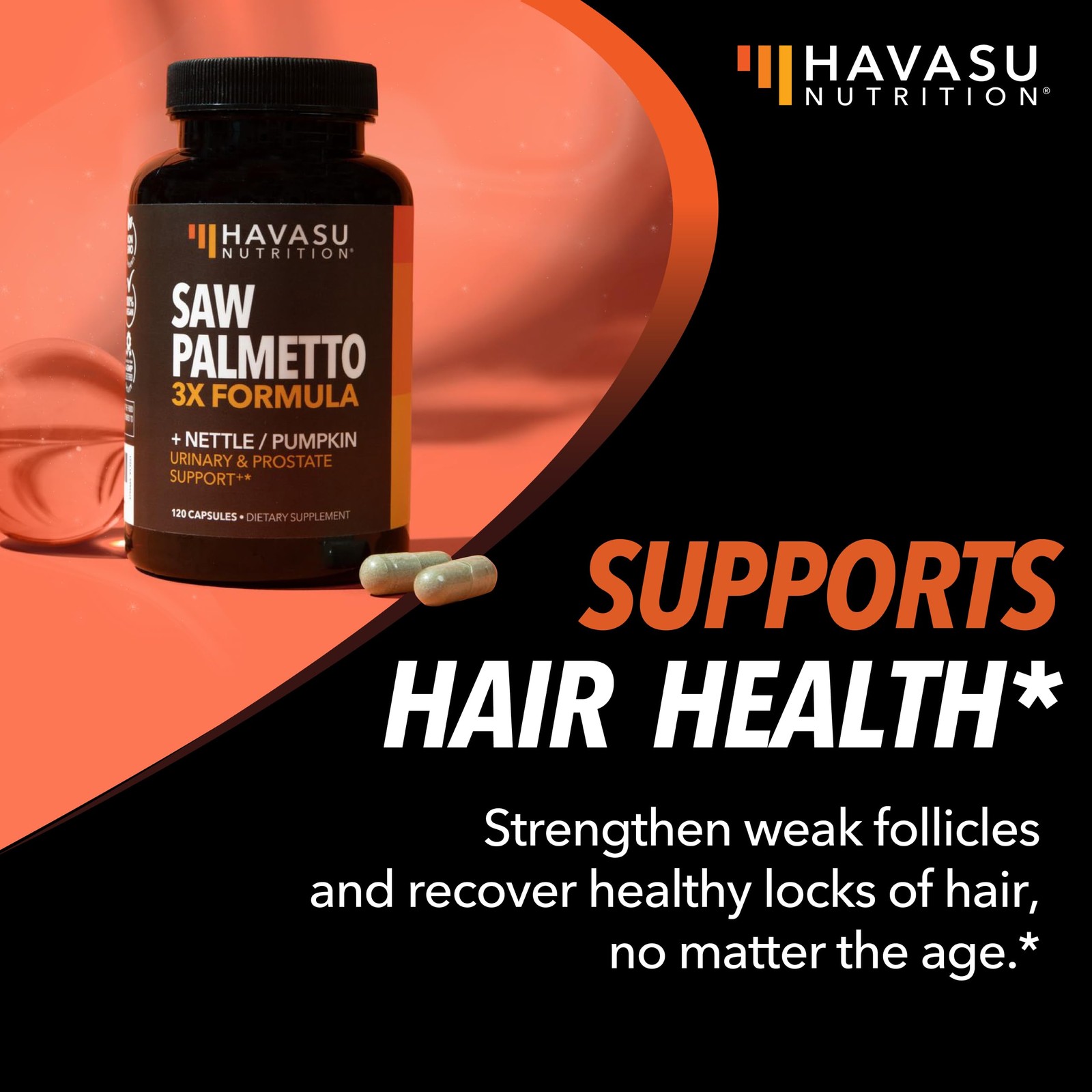 Saw Palmetto Supplement with Stinging Nettle and 120 Count (Pack of 1)