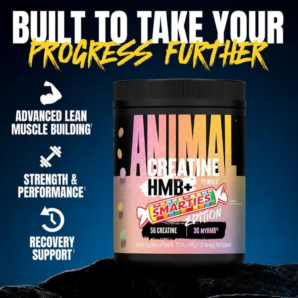 Animal Creatine Monohydrate Smarties Edition HMB+ Powder with Electrolytes 30S