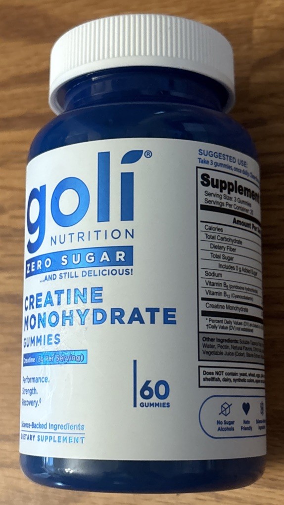 Zero Sugar Creatine Monohydrate Gummies Performance Supplement Support 60Ct