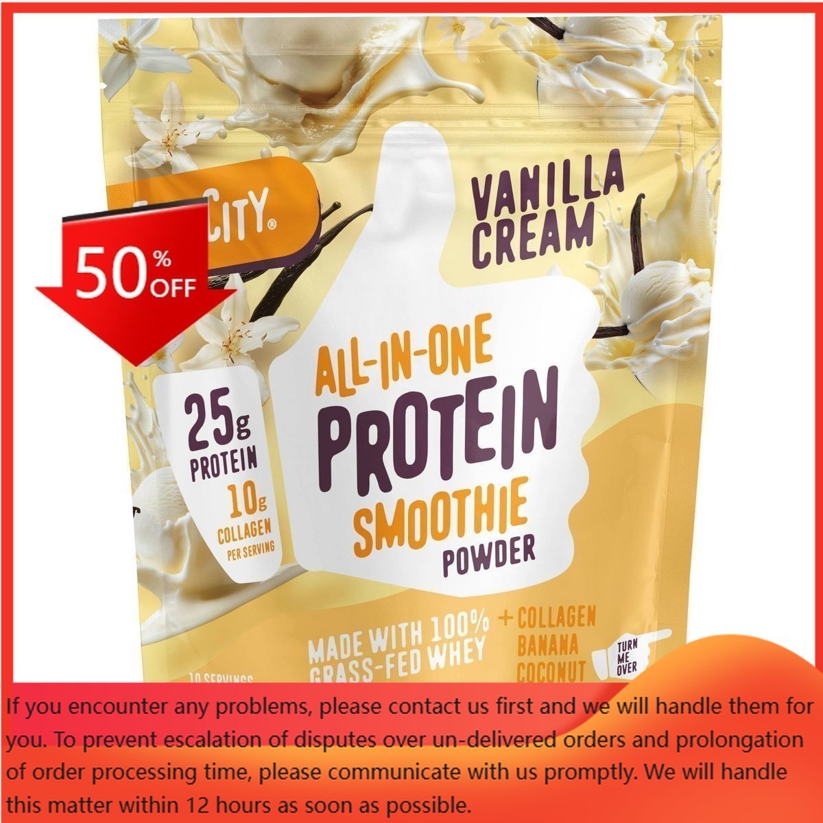 FlavCity Protein Smoothie Powder – 10 Servings – Vanilla Cream – 430gms
