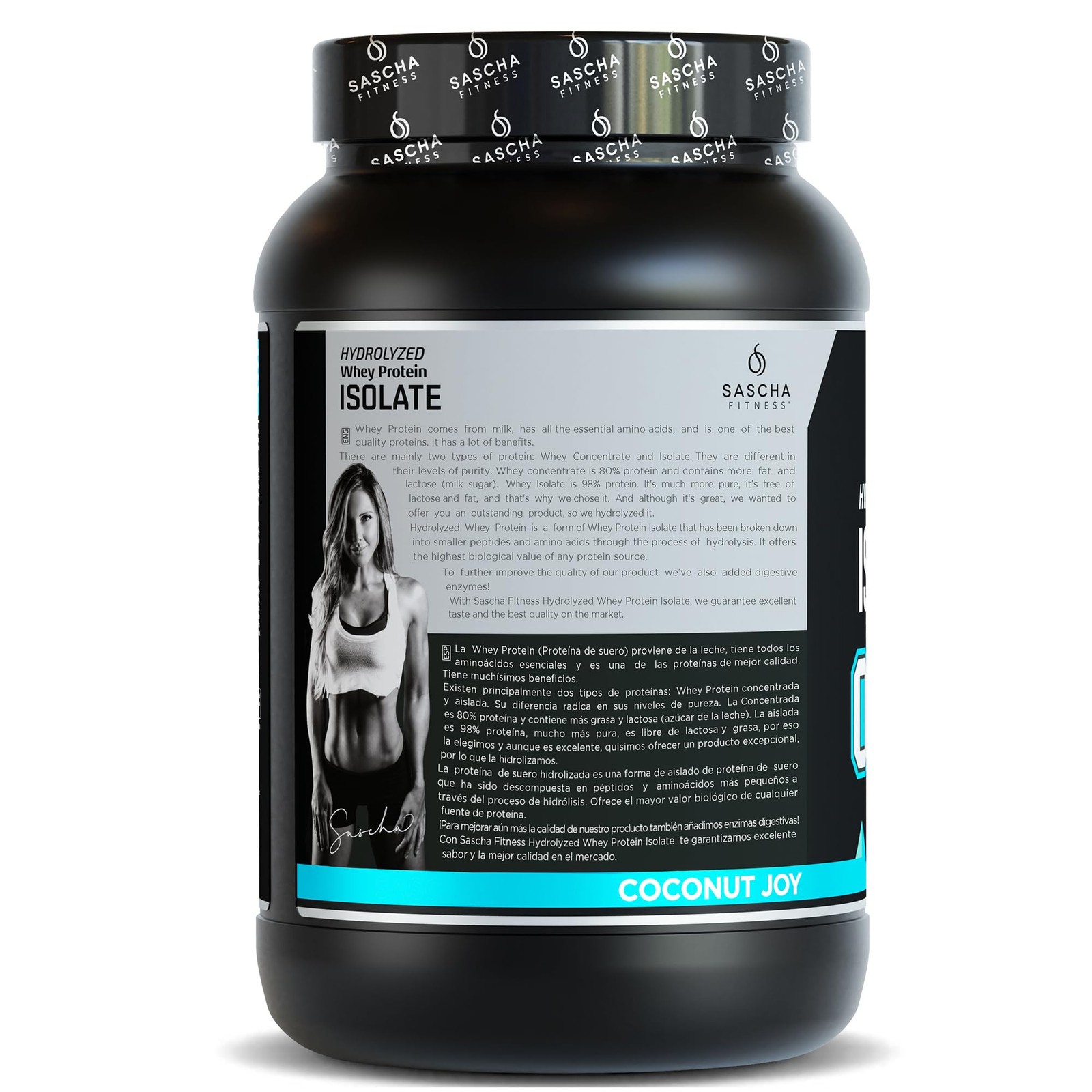 SASCHA FITNESS Hydrolyzed Whey Protein Isolate,100% Grass-Fed (2 Pounds, Coconut