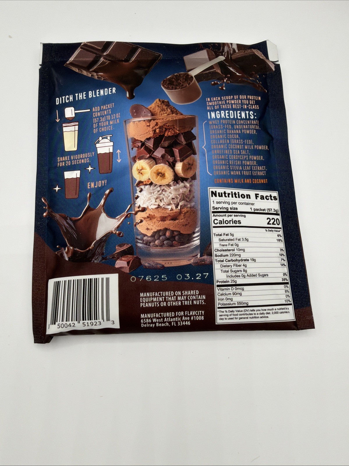 FlavCity All In One ProteinSmoothie Powder Variety Flavors Travel ON GO 5 Pkgs