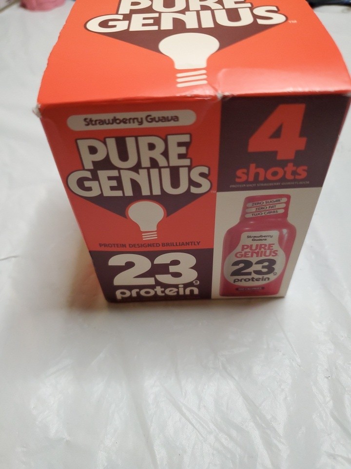 Pure Genius Strawberry Guava Protein Shots 23g Protein Sugar Free Gluten Free 4…