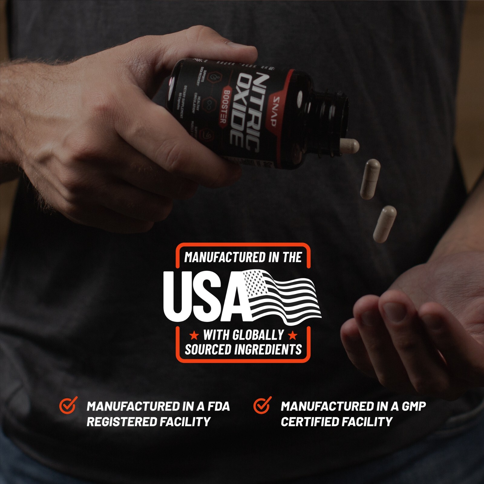 SNAP Nitric Oxide Booster 1500mg L-Arginine L-Citrulline 12 PACK