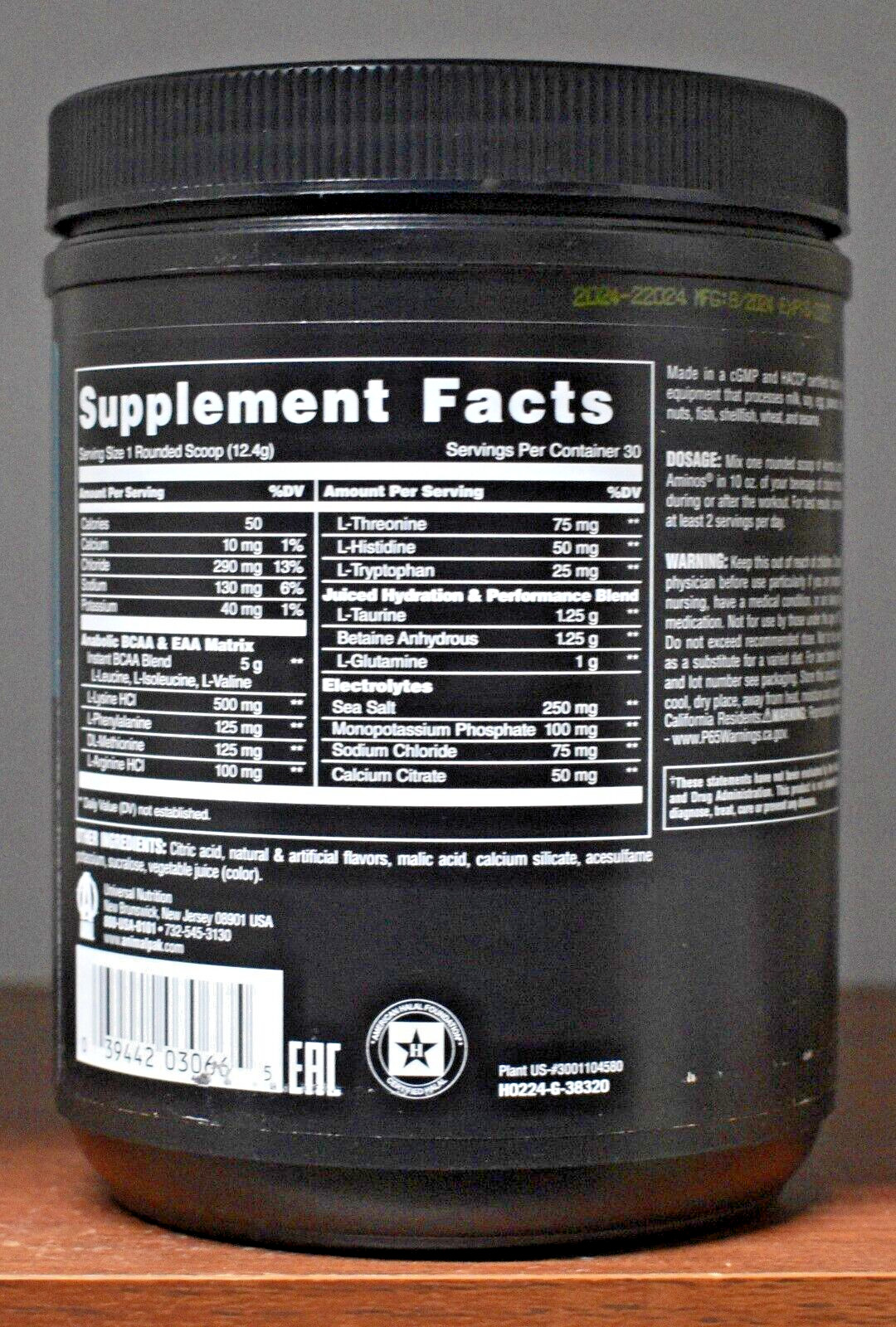 Universal Nutrition Animal Juiced Aminos Orange 30 Servings 13.1 oz Hydration