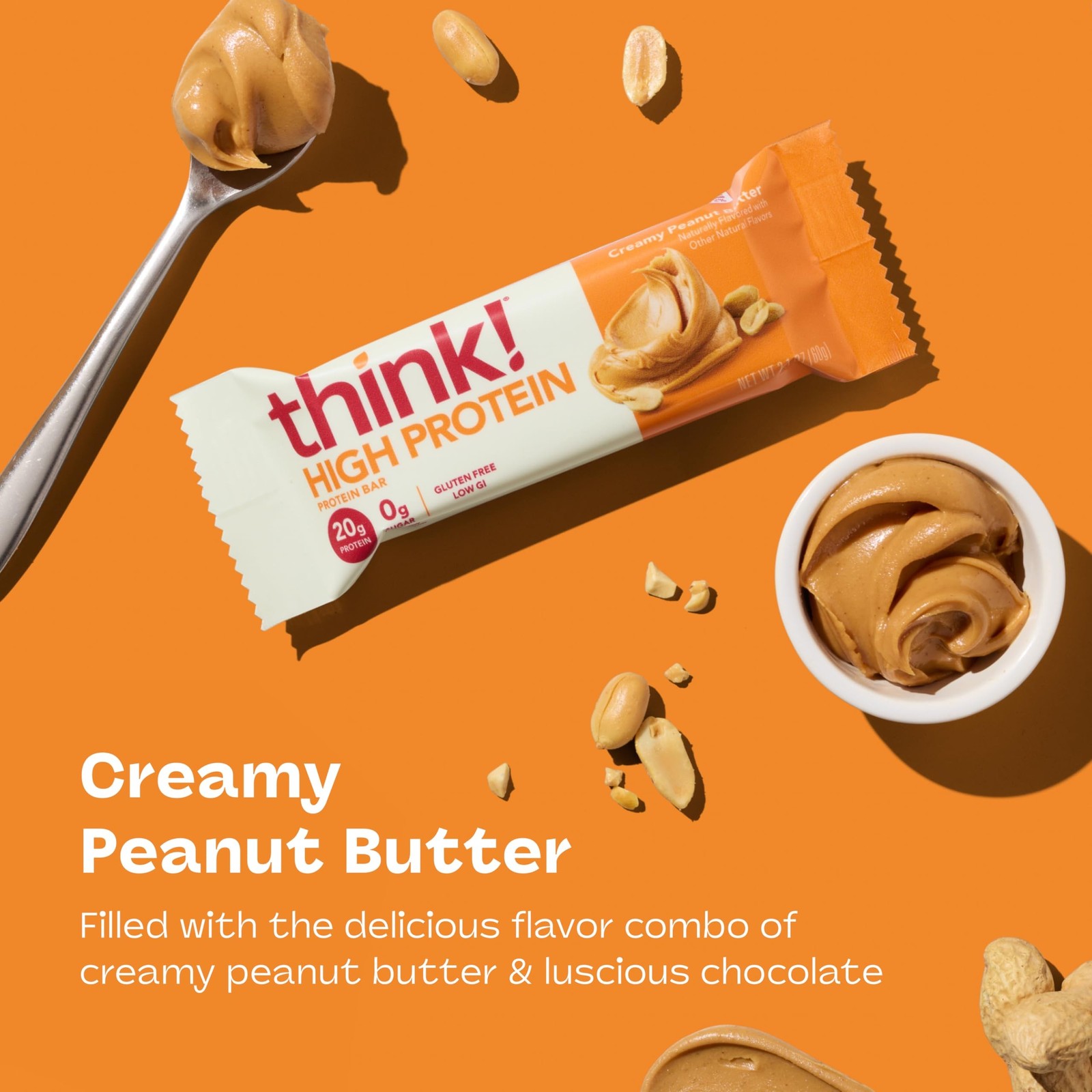 think! Protein Bars, High Protein Snacks, Gluten Free, Kosher Friendly, Cream…