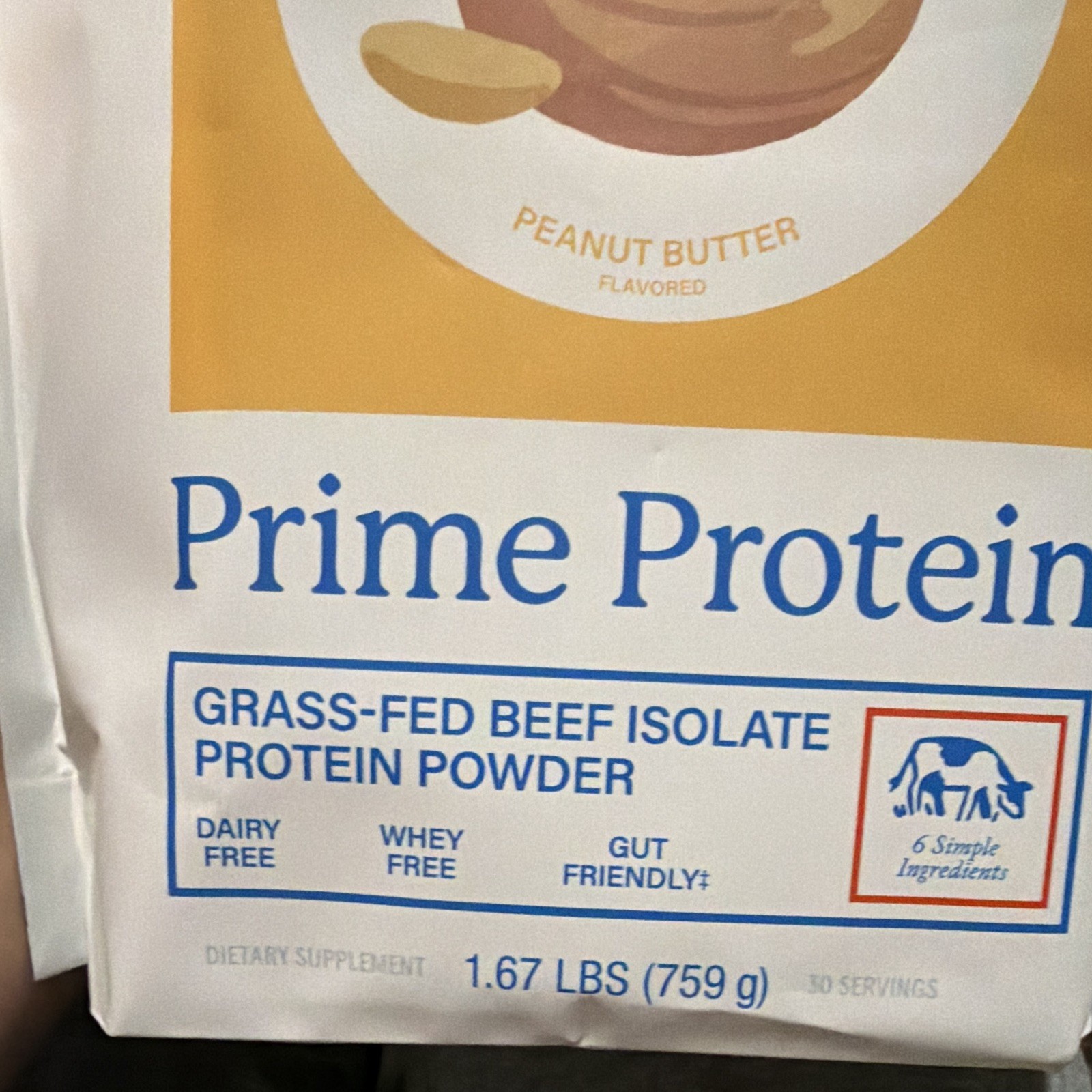 equip Prime Grass Fed Beef Protein Isolate Dairy-Free Peanut Butter 30 Sv