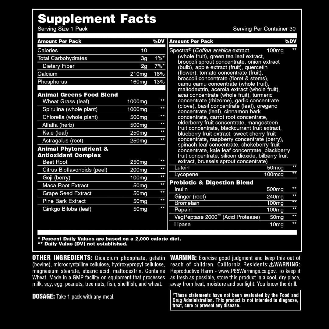 Universal Animal Daily Greens Superfoods Greens Antioxidants Pack 30 Packs New