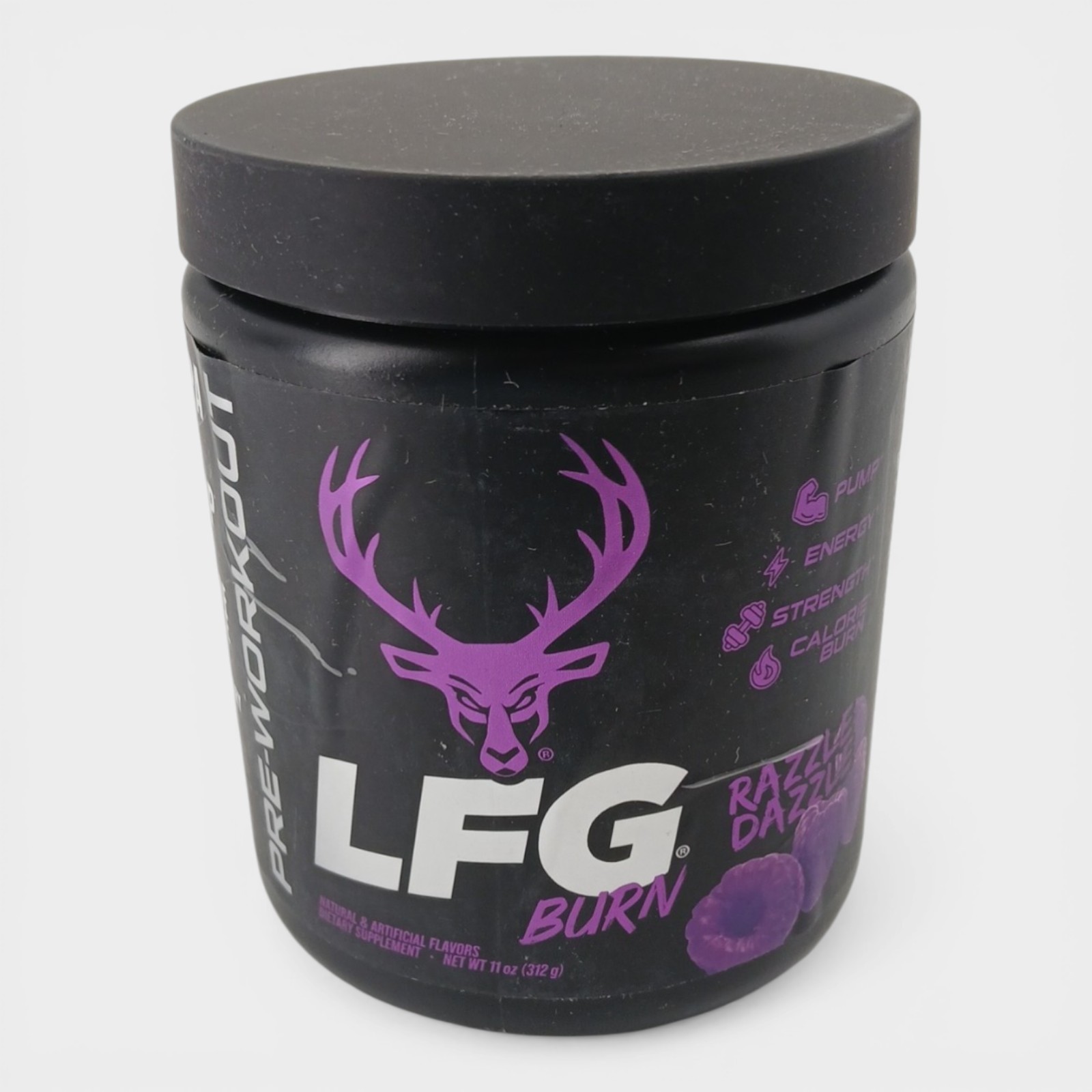 Bucked Up Burn Pre-Workout Powder – Razzle Dazzle Flavor, 11 OZ.
