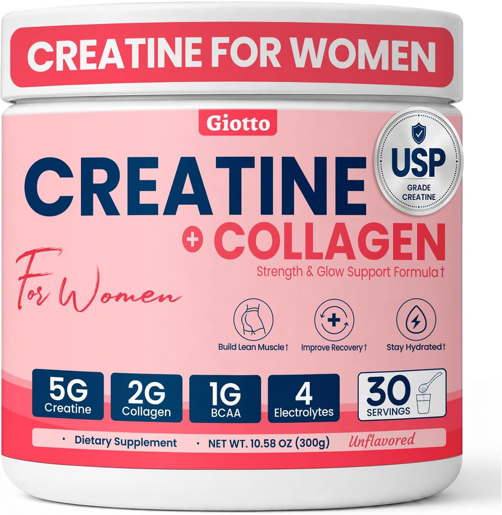 Creatine for Women, USP Grade Micronized Creatine Monohydrate Powder with Col…