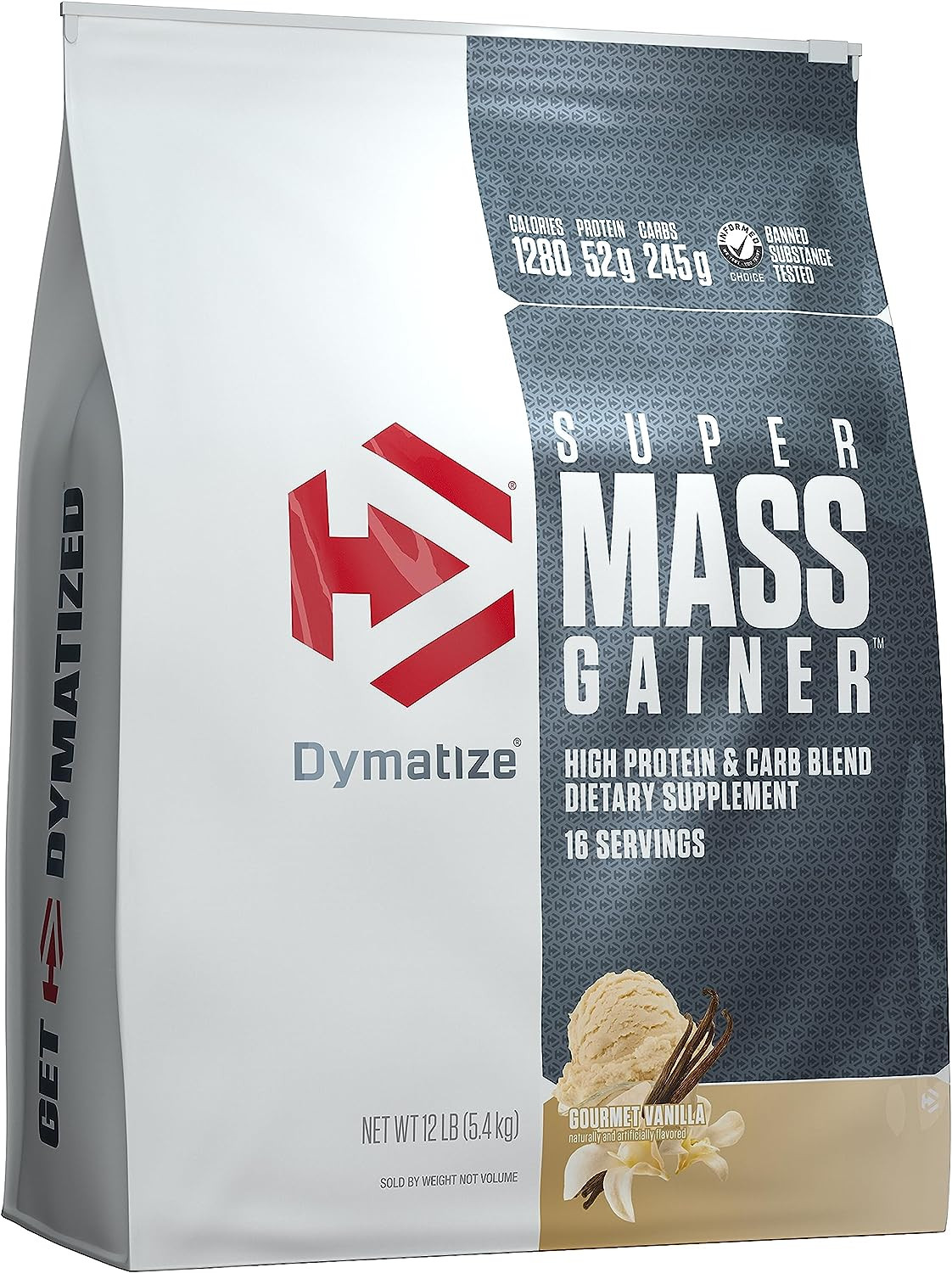 Super Mass Gainer Protein Powder, Gourmet Vanilla, 52G Protein, 1G Creatine, 128