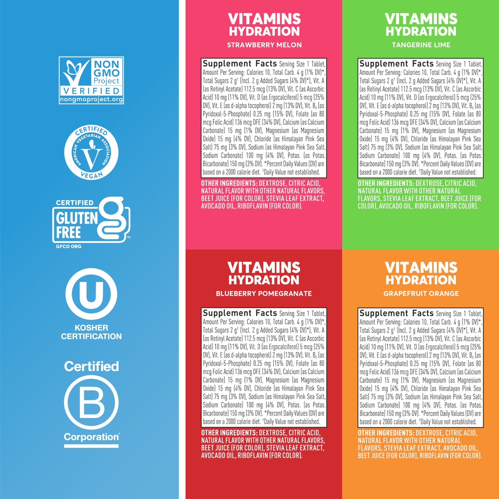Nuun Vitamins Electrolyte Tablets Vitamin D C E A B6 Folic Acid 4 Other