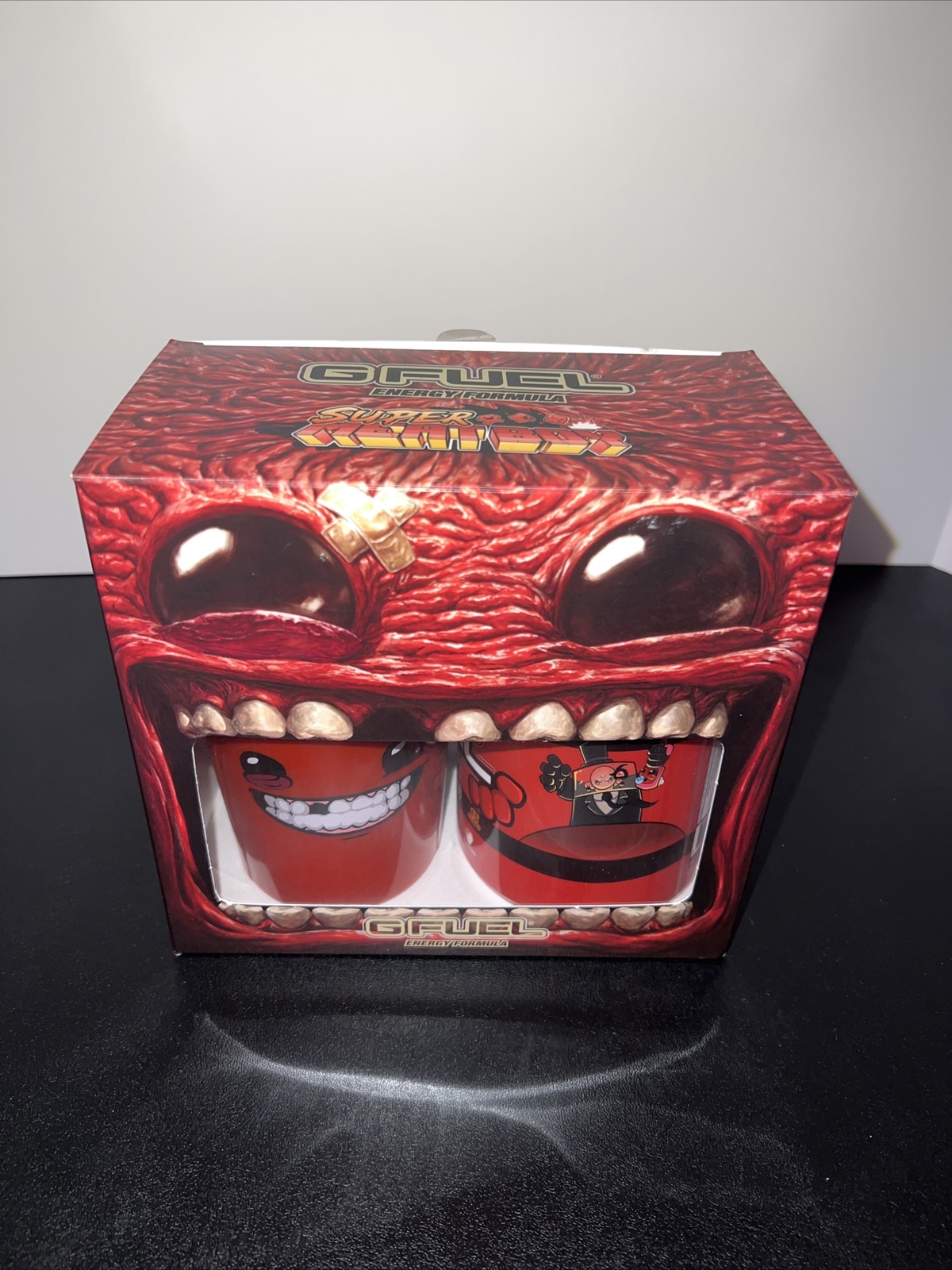 G Fuel Super Meat Boy Blood Sweat & Tears Collector’s Box + Shaker Cup + Sticker