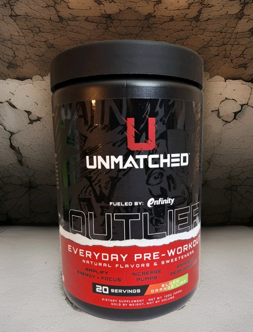 Unmatched Outlier Natural Preworkout, Blood Orange Lime, 20 servings, 10/2027✨️