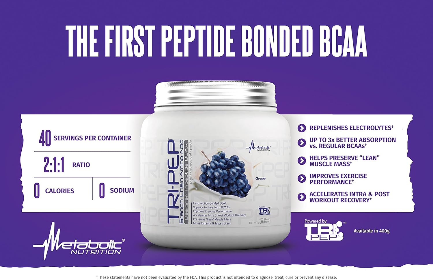 – TRIPEP – Tri-Peptide Branch Chain Amino Acid, BCAA Powder, Pre Intra Post Work