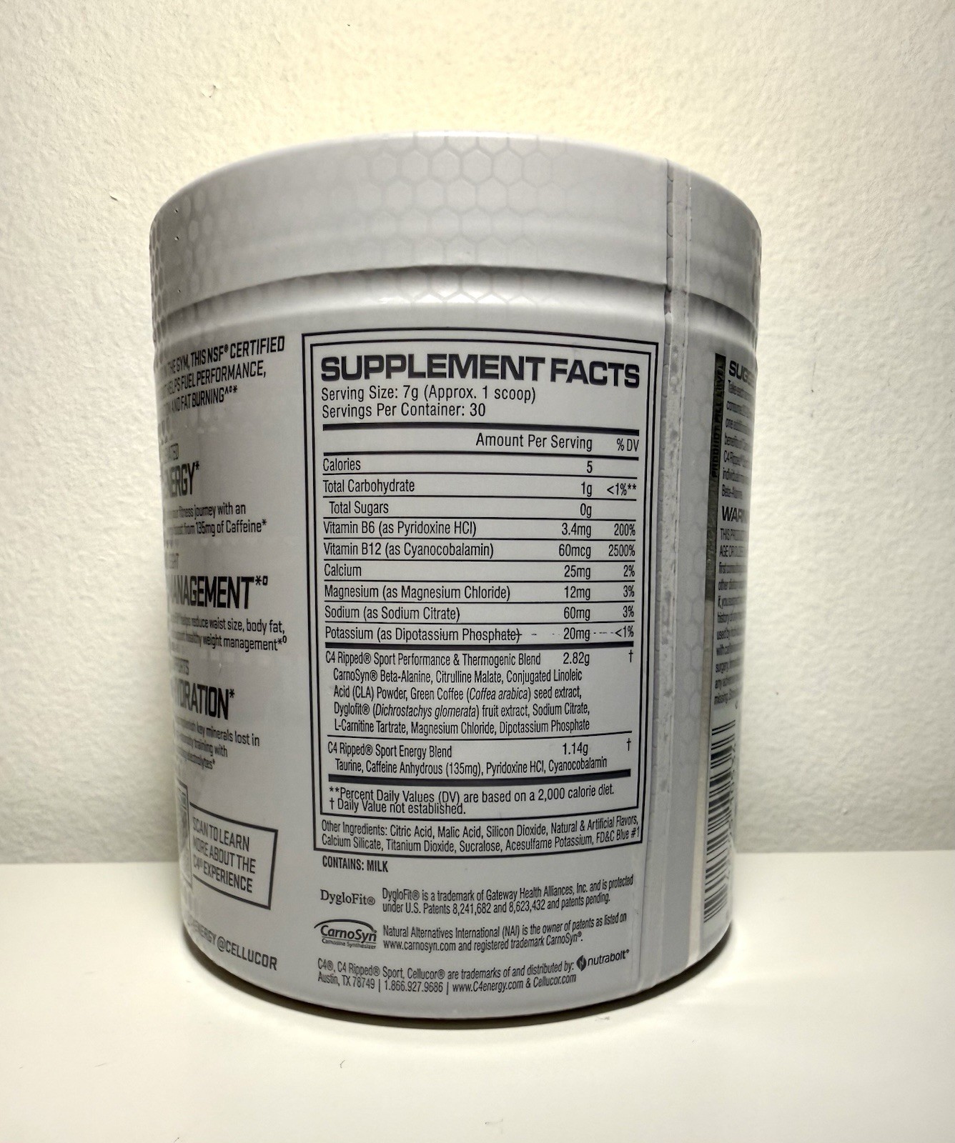 C4 Pre Workout Powder Ripped Sport Arctic Snow Cone 30 Servings Cellucor