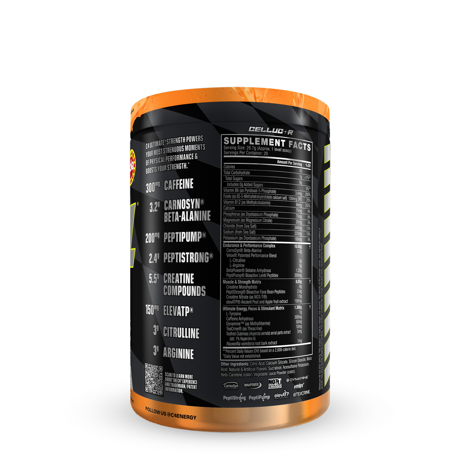 C4 Ultimate Strength Pre-Workout – Orange Popsicle (20 Servings)