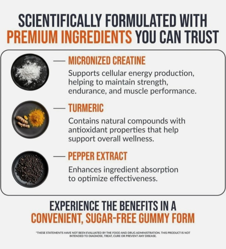 EcoWISE Creatine Monohydrate Gummies 5000mg – Sugar-Free,Mango Flavor, 120 Chews