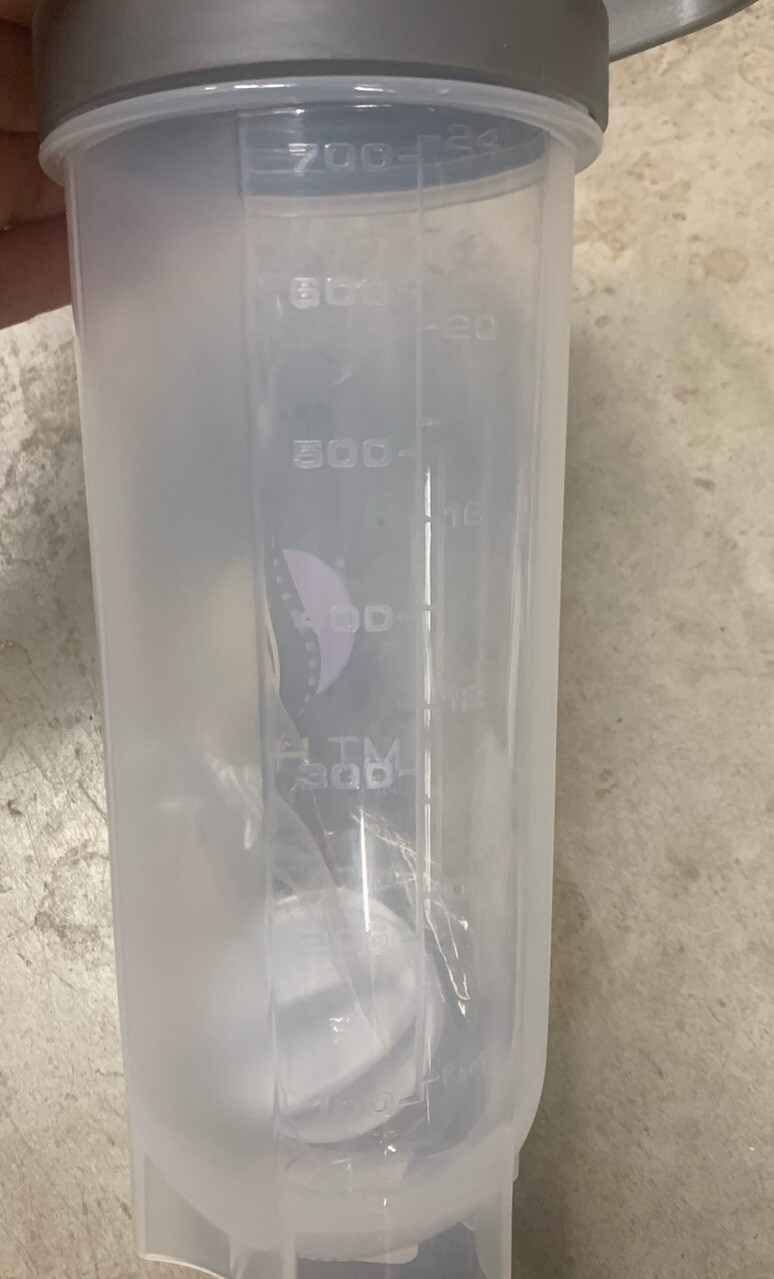 Blender Bottle 24 oz. Shaker Mixer Cup Clear Grey New