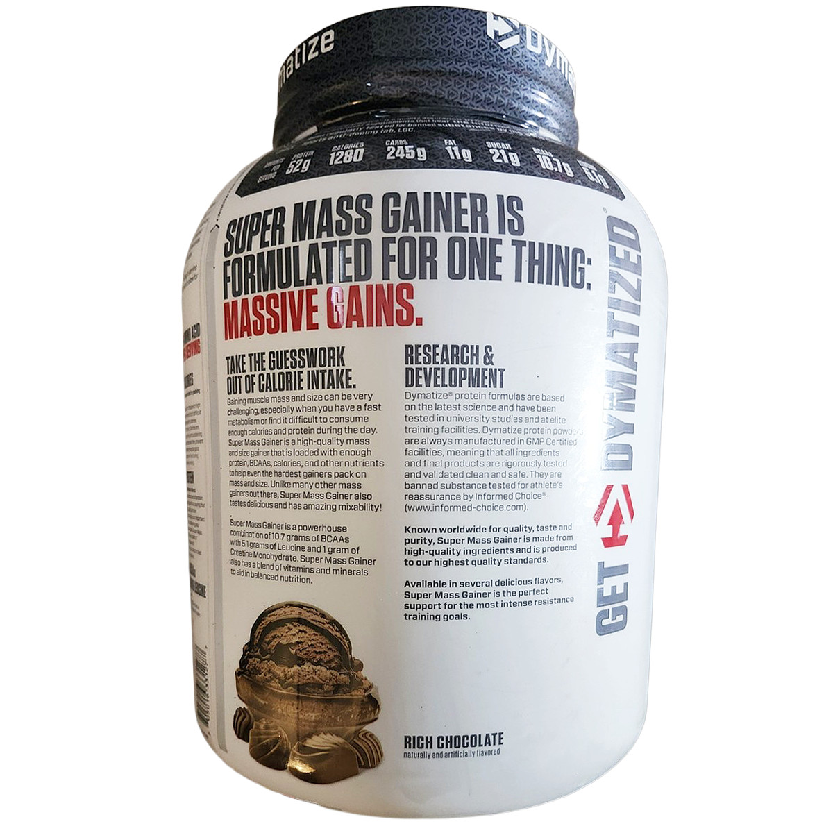 Dymatize Super Mass Gainer Protein Powder – Rich Chocolate 6 lbs. Exp. 09/27