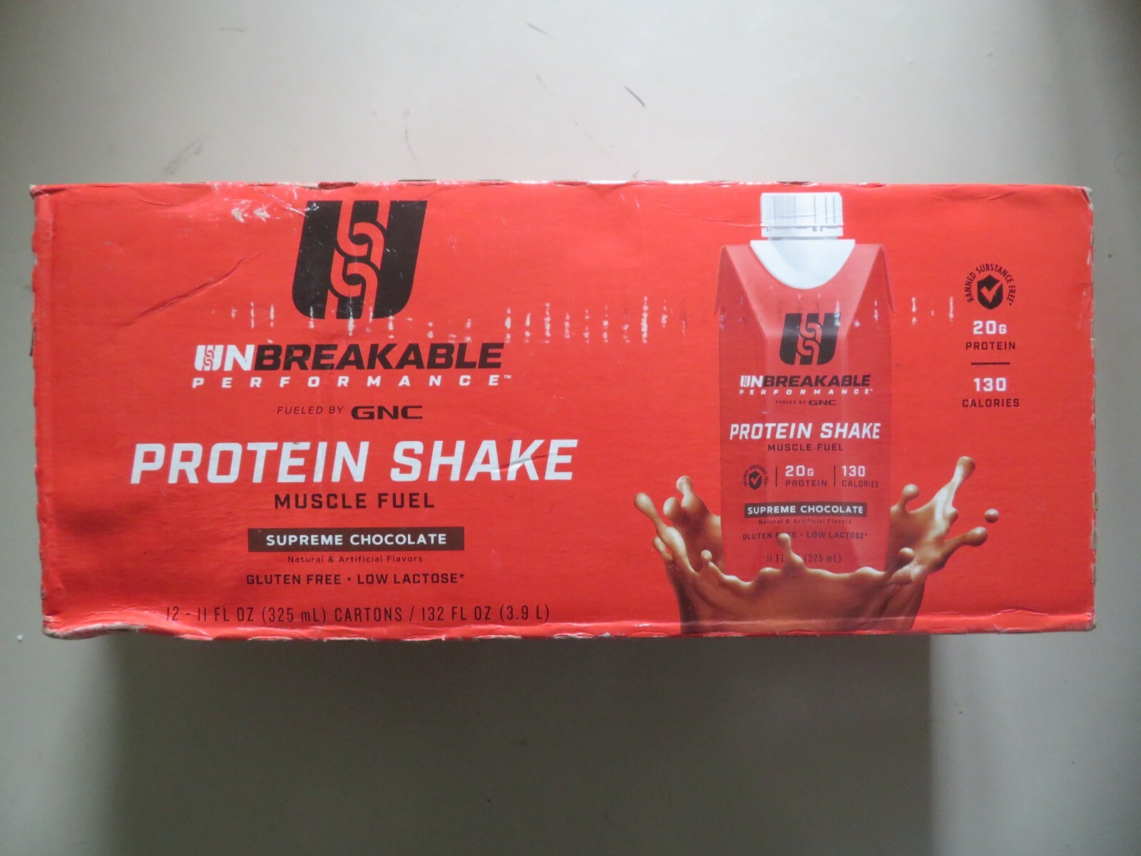 (12) GNC Unbreakable Performance Protein Shake Supreme Chocolate 11 Oz Each *D
