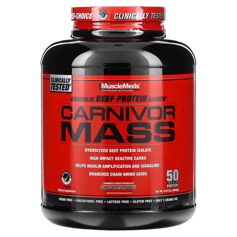 MuscleMeds Carnivor Mass Chocolate Fudge 5.99 lbs Each (Pack of 2)