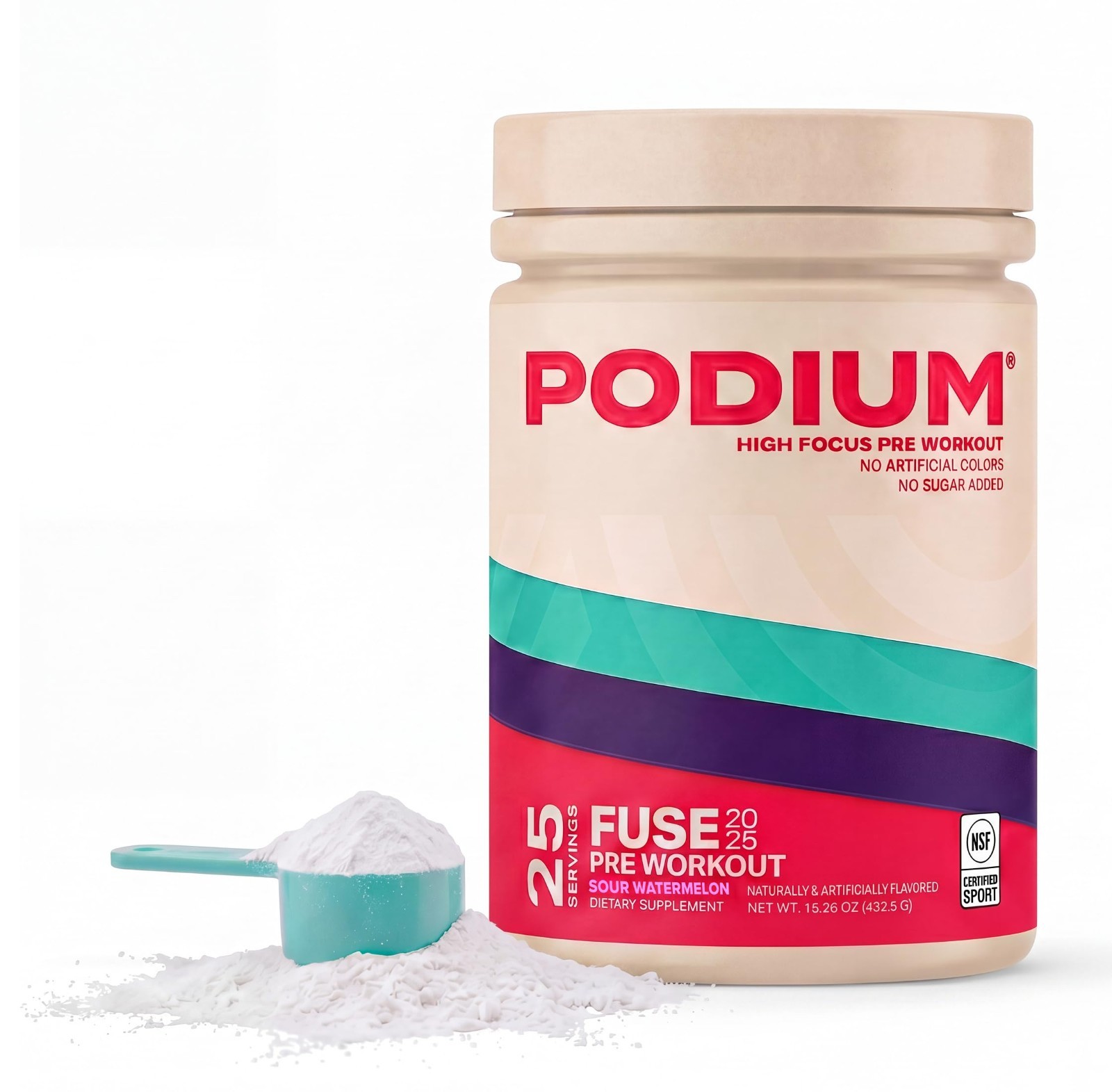 Pre Workout Powder – Sour Watermelon, 25 Servings, Beta Alanine & Caffeine, Glut