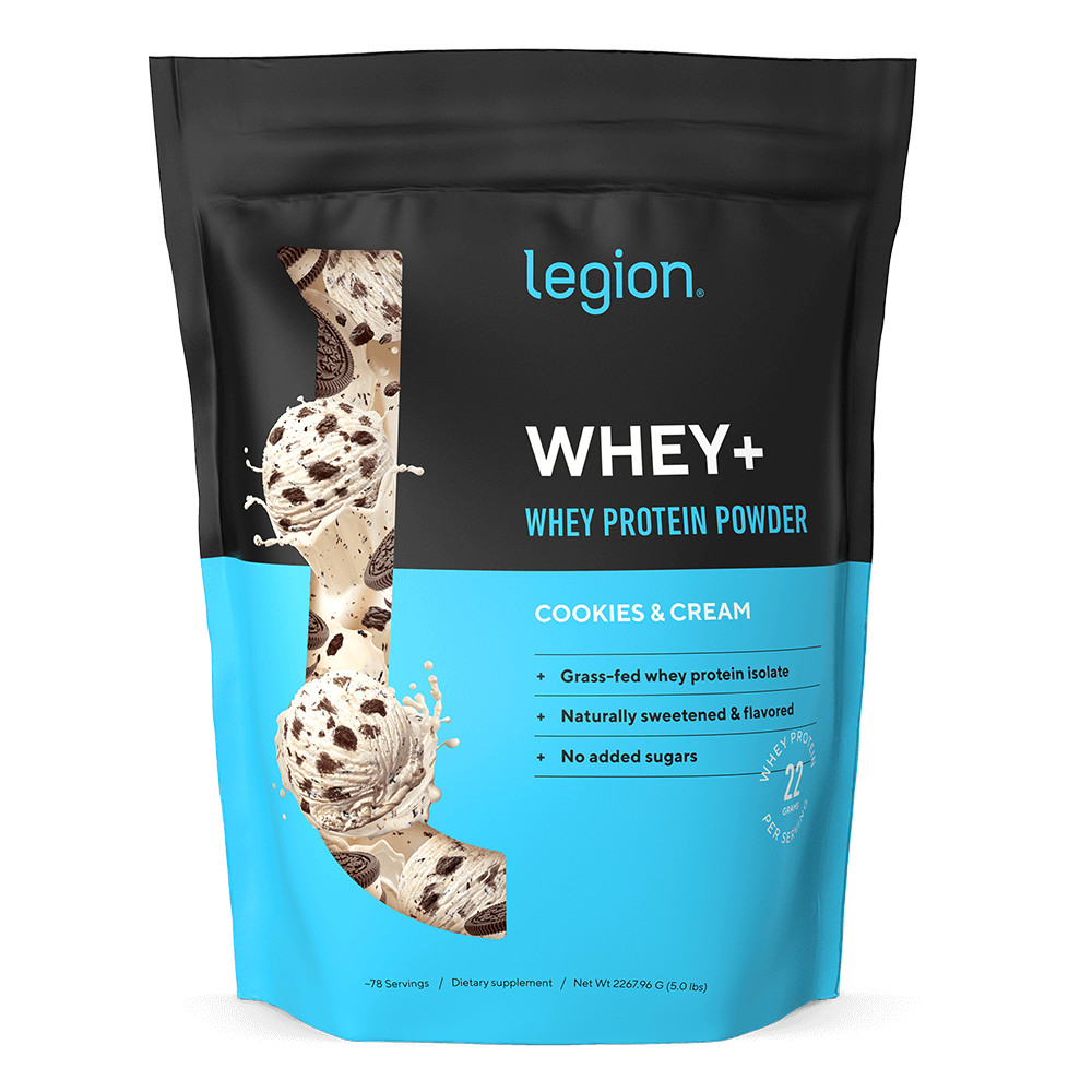 Legion Whey+ Whey Isolate Protein Powder, Cookies & Cream, 5 Pounds
