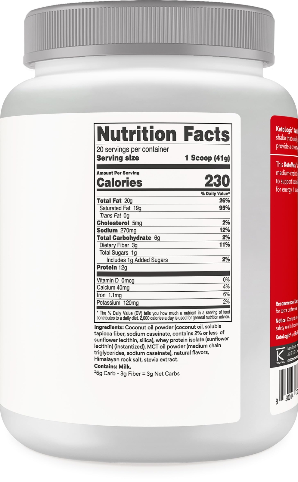 Ketologic Keto Meal Replacement Shake Powder for Optimal Results + MCT Oil + …